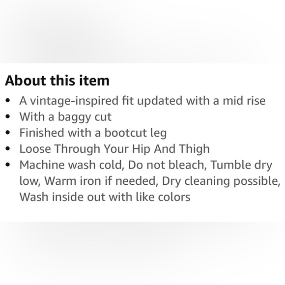 NEW Levi’s ‘94 Baggy MidRise Bootcut Jeans- 33 by 31 - Picture 5 of 9